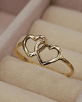 Anillo doble corazón 1.6 grs Oro 18k