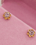 Aros chaton italiano rosa de Francia 9 mm 2.1 grs Oro 18k