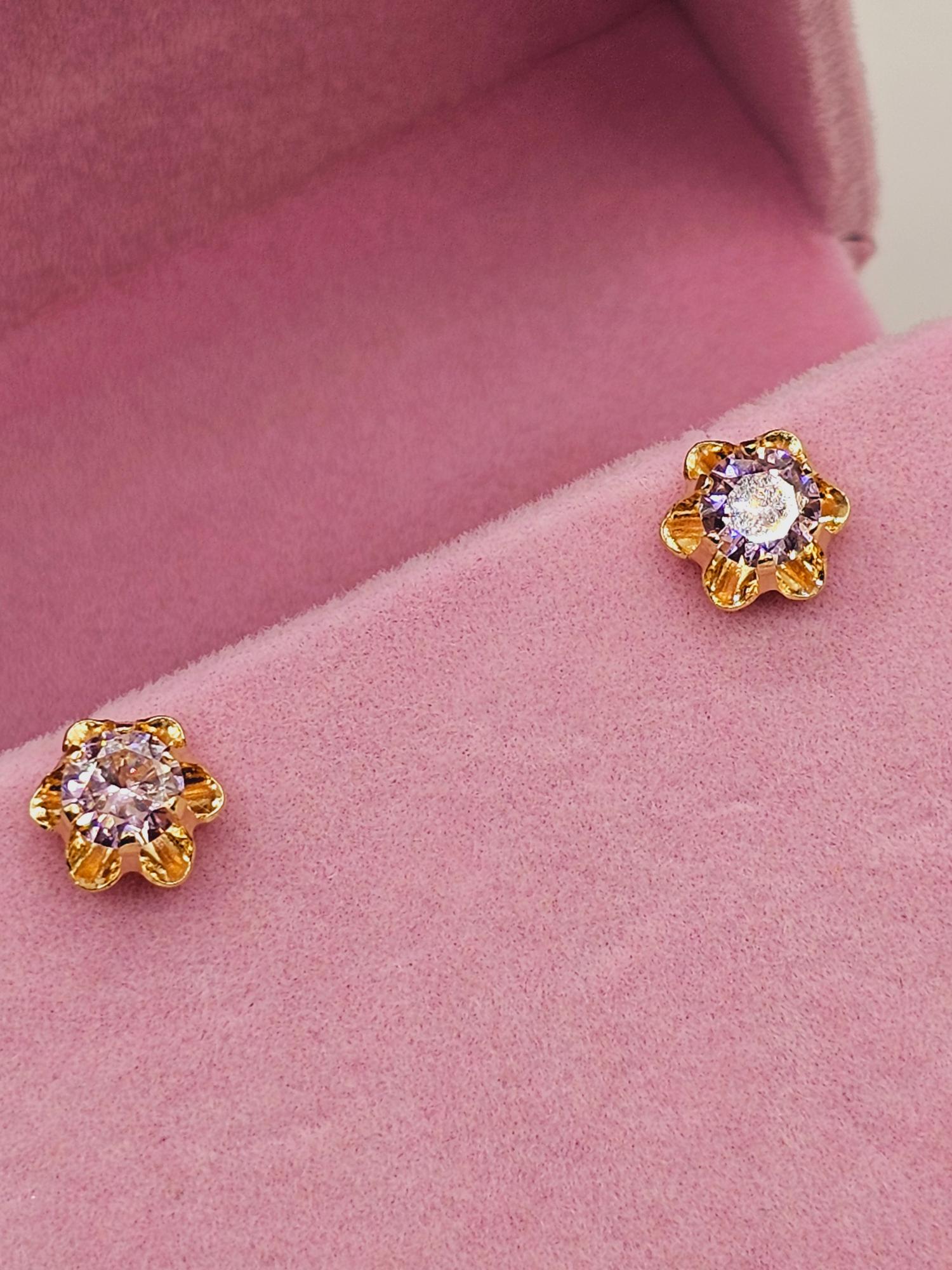 Aros chaton italiano rosa de Francia 9 mm 2.1 grs Oro 18k 6