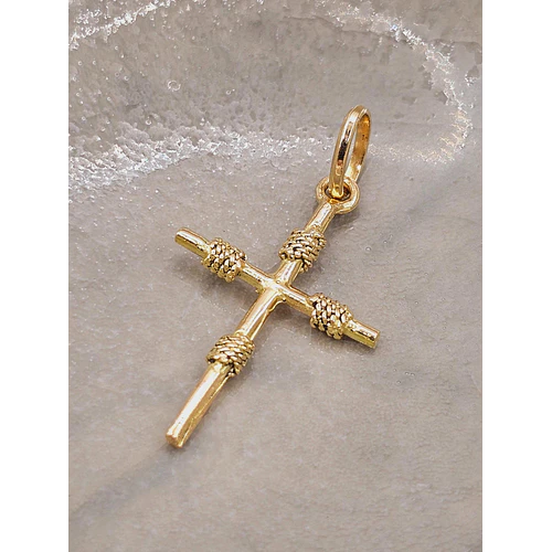 Colgante cruz amarras 3.3 cm 1.7 grs Oro 18k