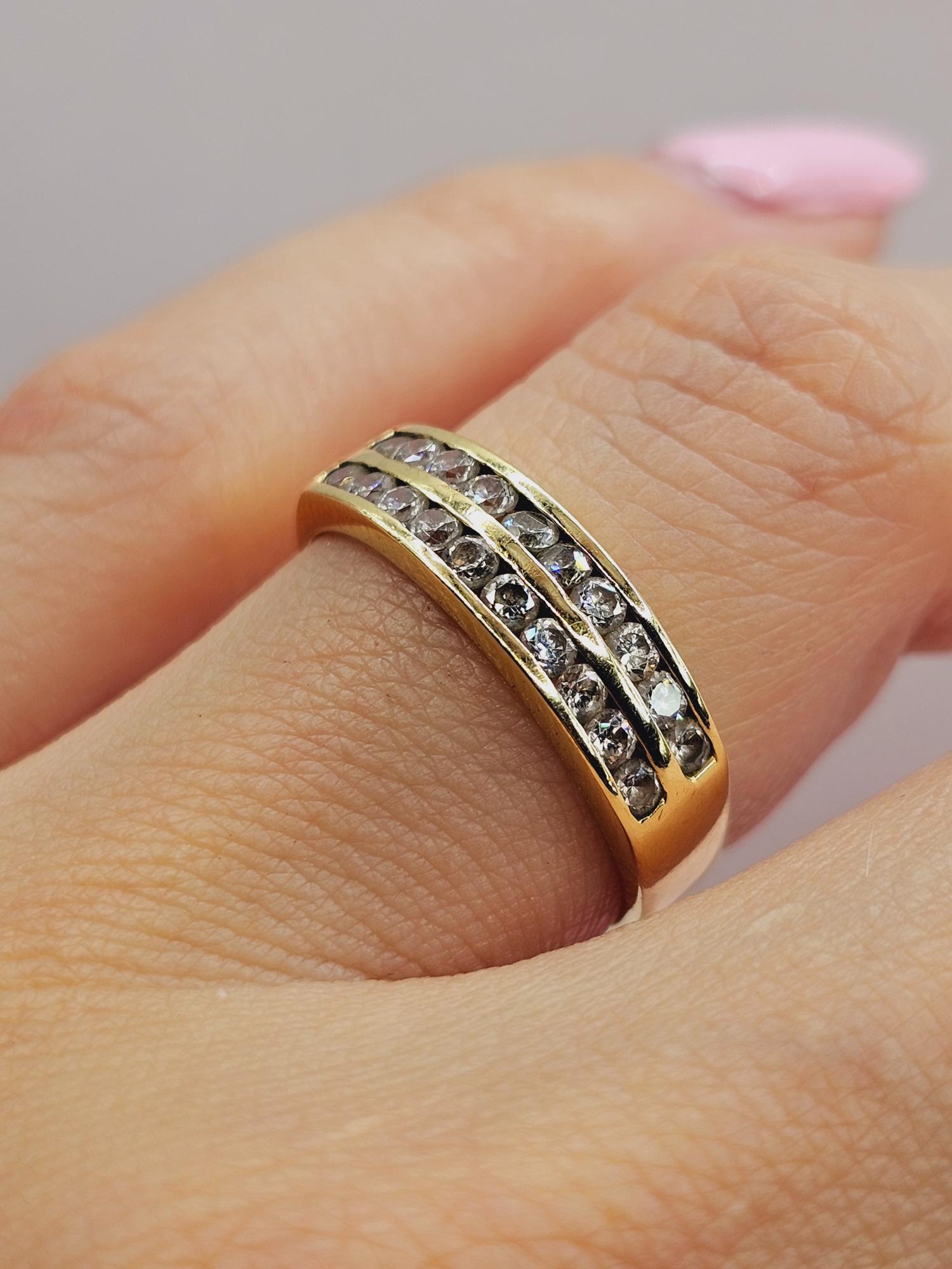 Anillo doble cintillo circones 3.5 grs Oro 18k  2