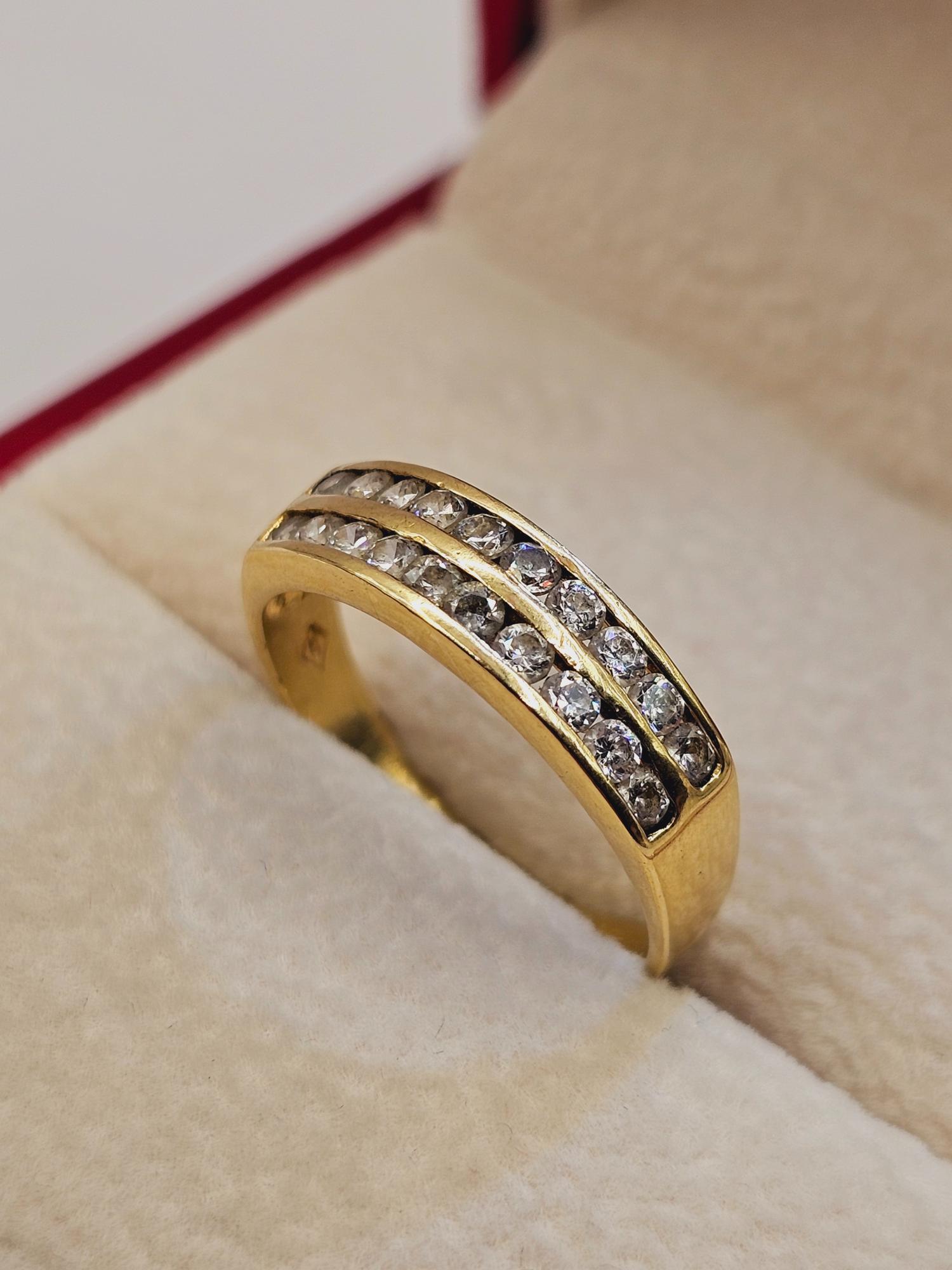 Anillo doble cintillo circones 3.5 grs Oro 18k  5