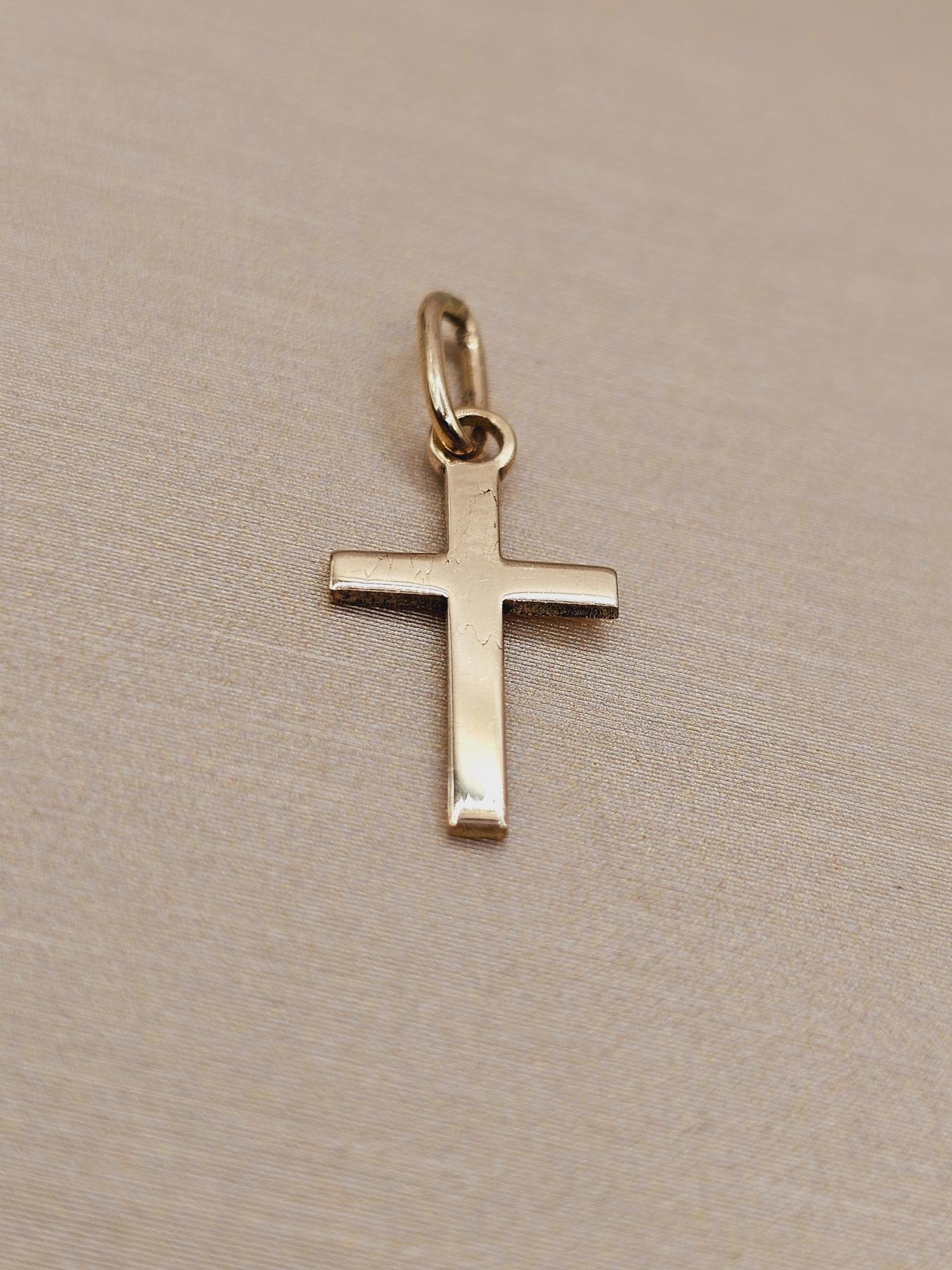 Colgante Cruz palito 2 cm 0.6 grs Oro 18k 1