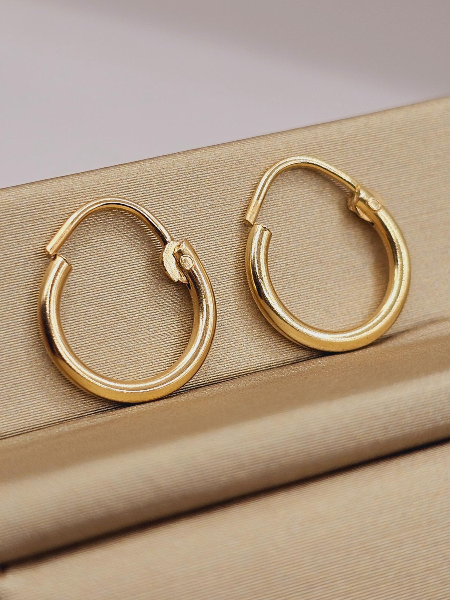 Aros argolla tubo 1.2 cm 1.1 grs Oro 18k 4