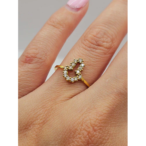 Anillo mano de Fátima circones 2 grs Oro amarillo 18k