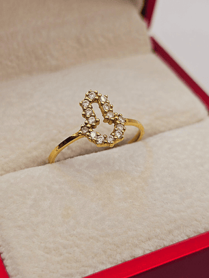 Anillo mano de Fátima circones 2 grs Oro amarillo 18k