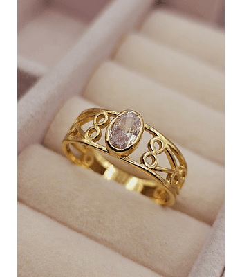 Anillo olimpo circones 2.6 grs Oro 18k