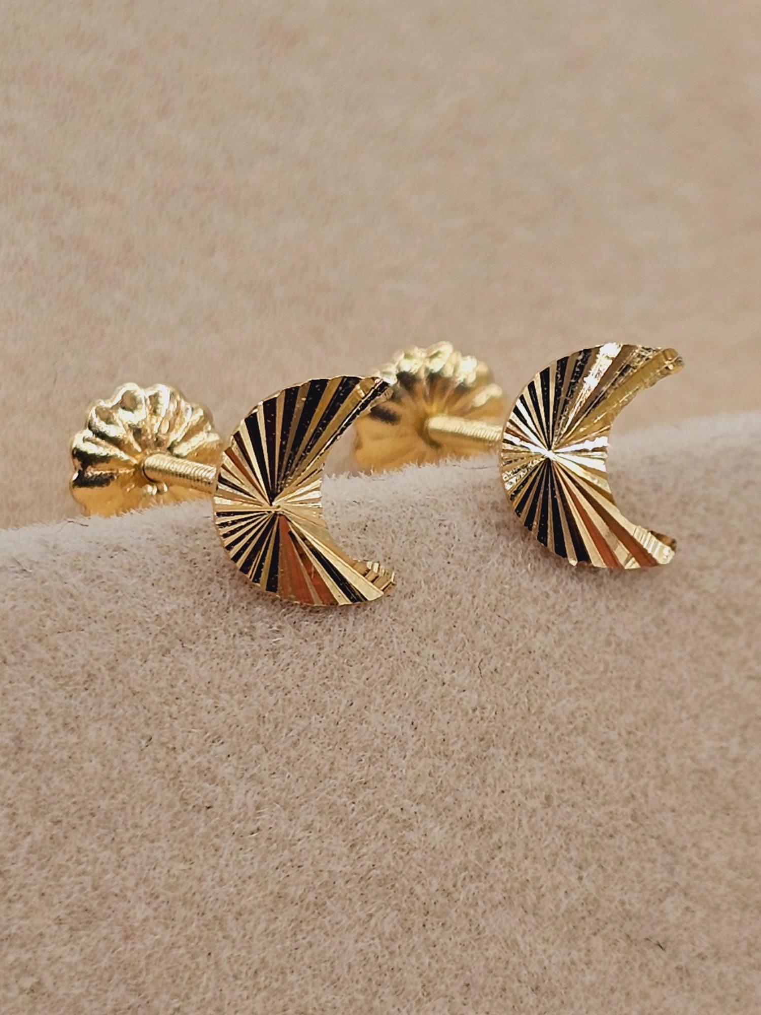 Aros lunas satinadas 7 mm 0.8 grs Oro 18k 3