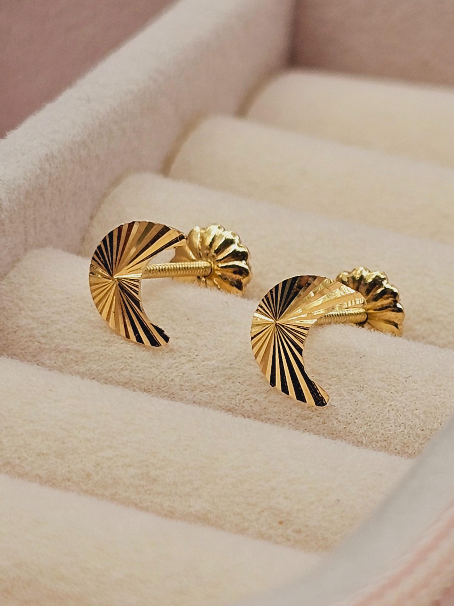 Aros lunas satinadas 7 mm 0.8 grs Oro 18k 2