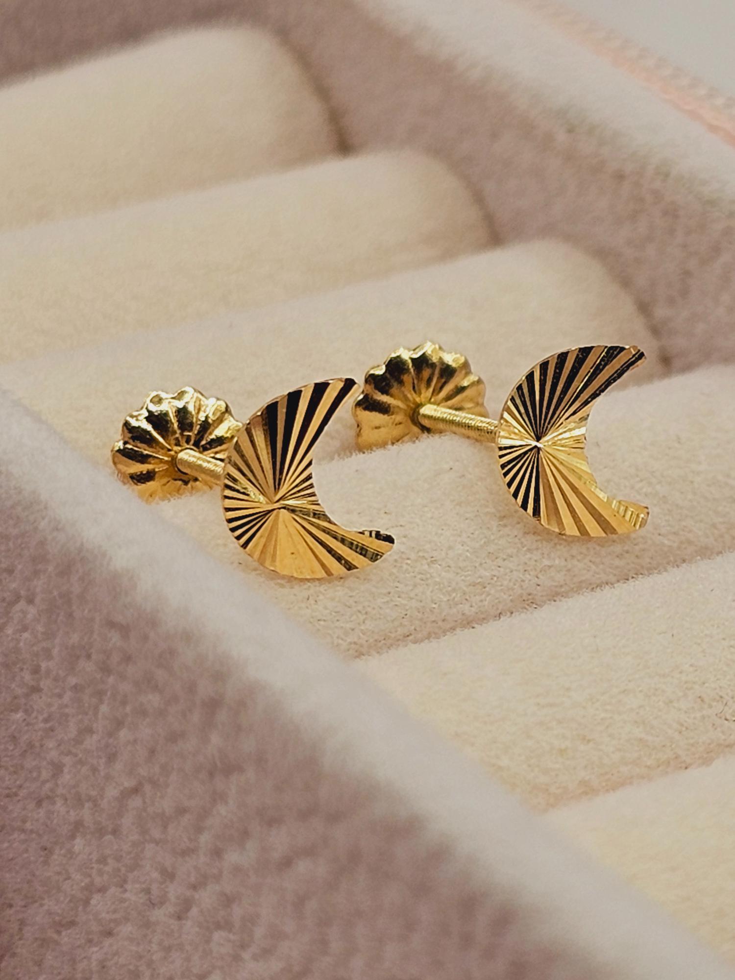 Aros lunas satinadas 7 mm 0.8 grs Oro 18k 1