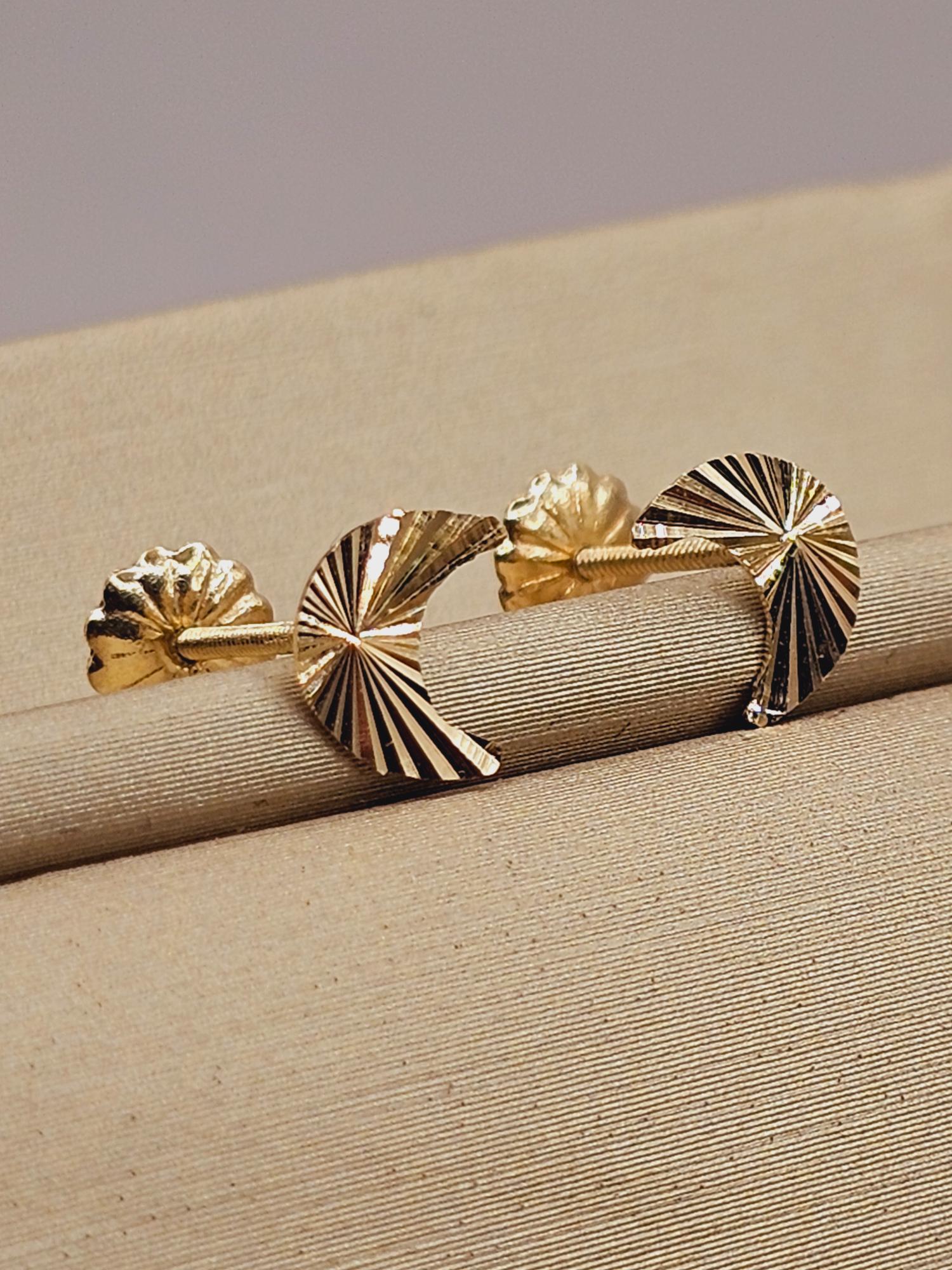 Aros lunas satinadas 7 mm 0.8 grs Oro 18k 4