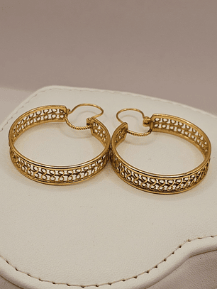 Aros filigrana 3 cm 8 grs Oro 18k