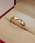 Anillo dos corazones 2.3 grs Oro 18k 