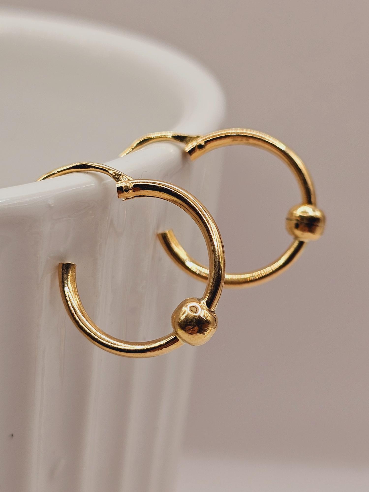 Aros argolla bolita 1.6 cm 1.5 grs Oro 18k 5