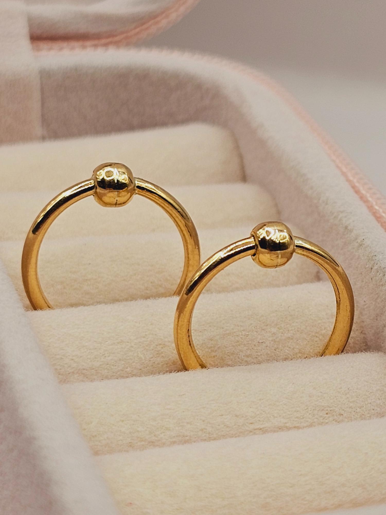 Aros argolla bolita 1.6 cm 1.5 grs Oro 18k 2