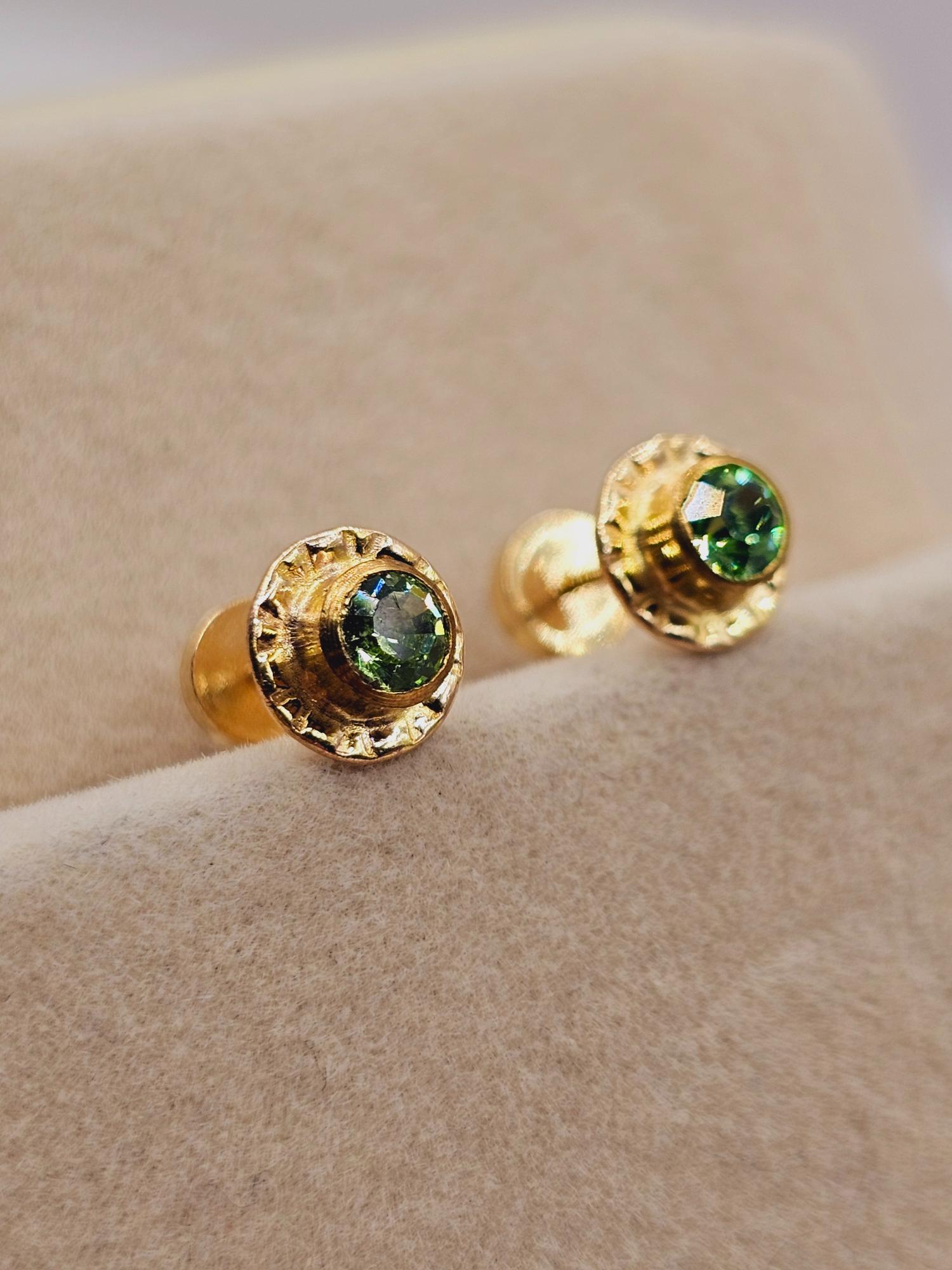 Aros abridores esmeralda 7 mm Oro 14k 2