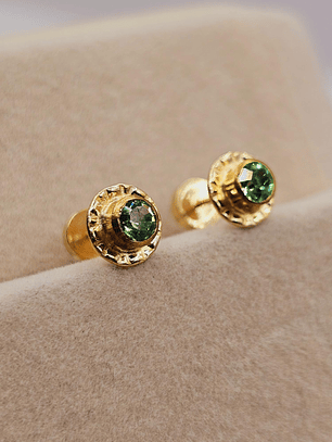 Aros abridores esmeralda 7 mm Oro 14k