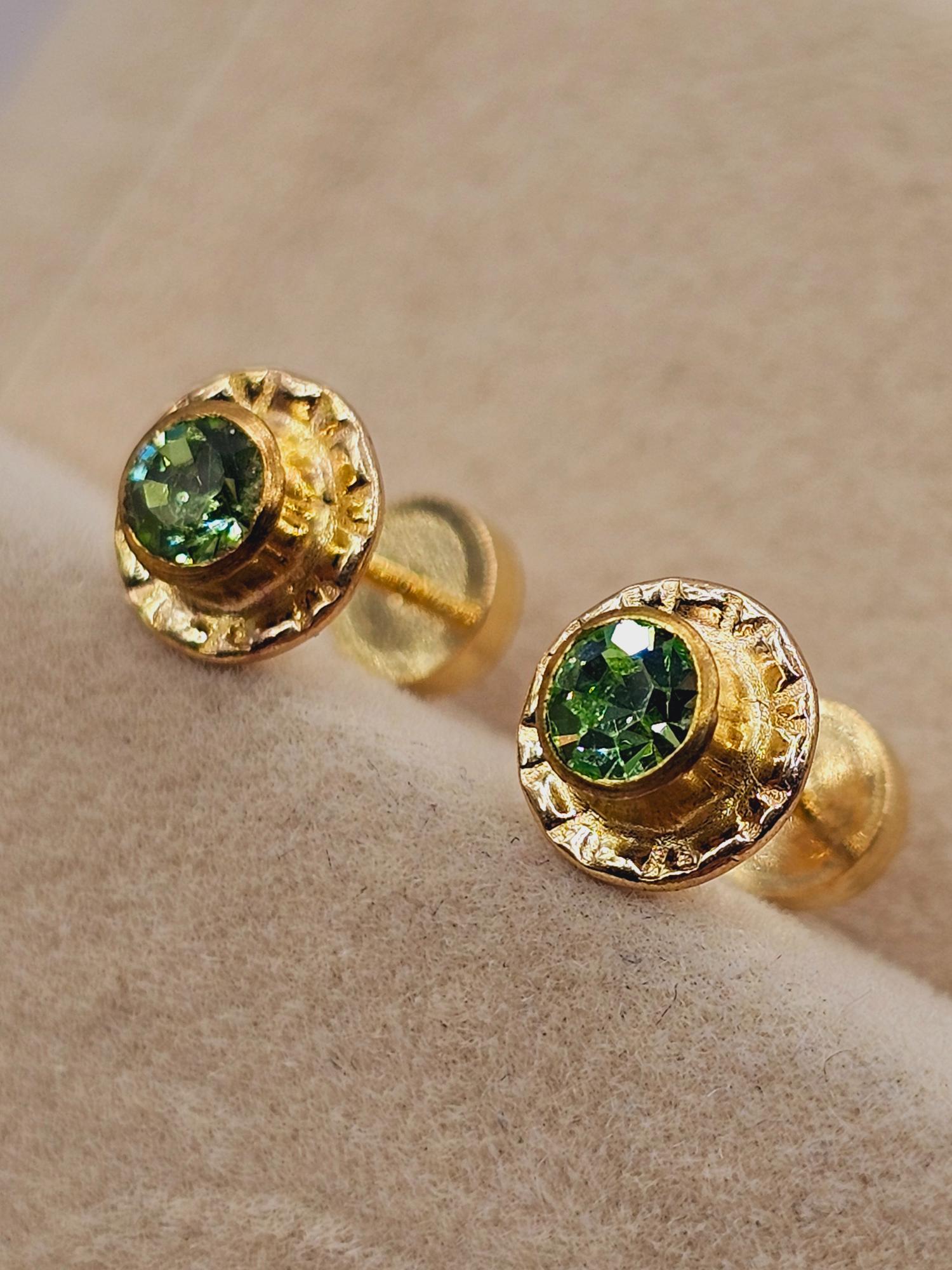 Aros abridores esmeralda 7 mm Oro 14k 4