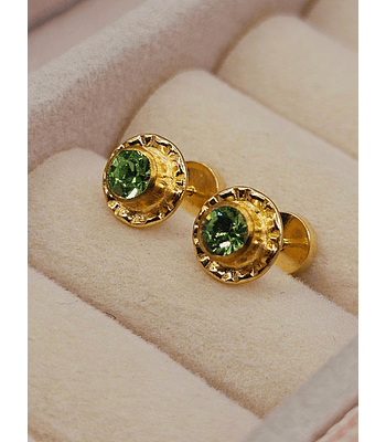 Aros abridores esmeralda 7 mm Oro 14k