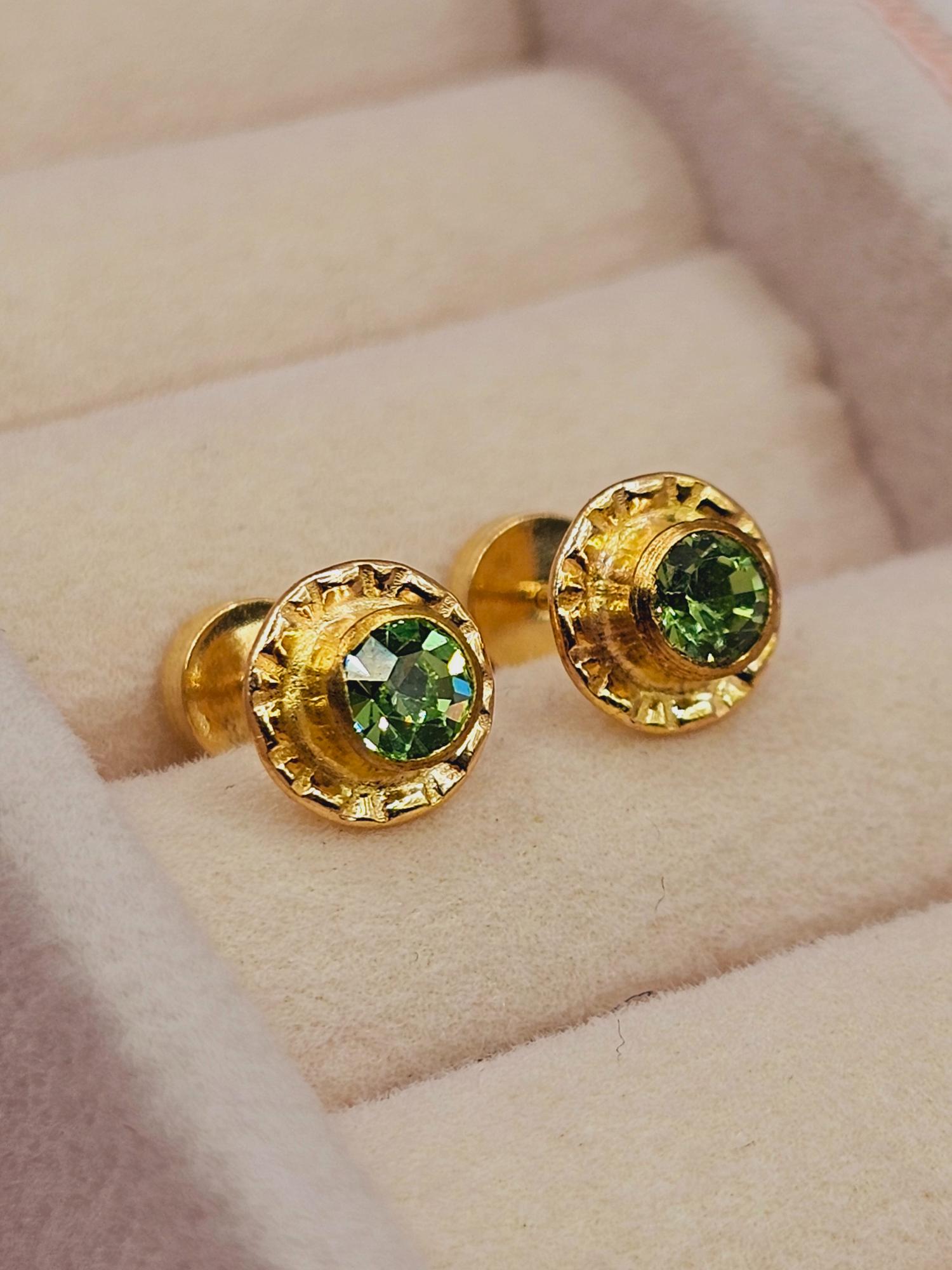 Aros abridores esmeralda 7 mm Oro 14k 5