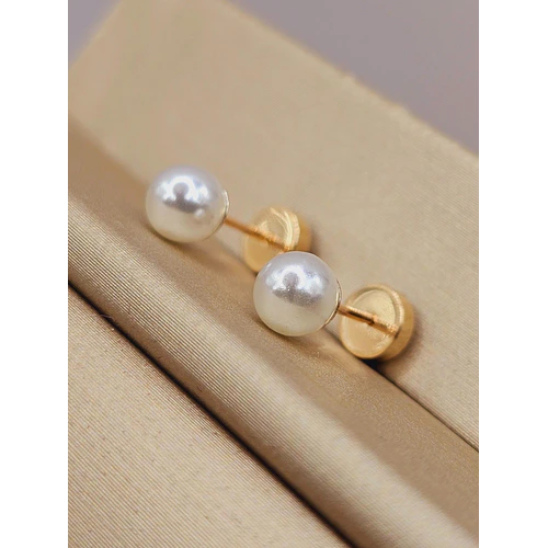 Aros perla 6 mm Oro 14k