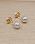 Aros perla 6 mm Oro 14k