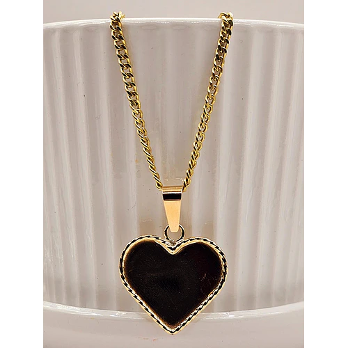 Cadena Grumete 50 cm y corazón 3.5 cm 17 grs Oro 18k