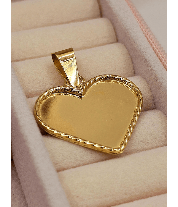 Colgante corazón trenza 3.5 cm 2.6 grs Oro 18k