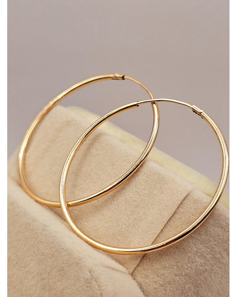 Argollas argollas tubo 4 cm 3 grs Oro 18k