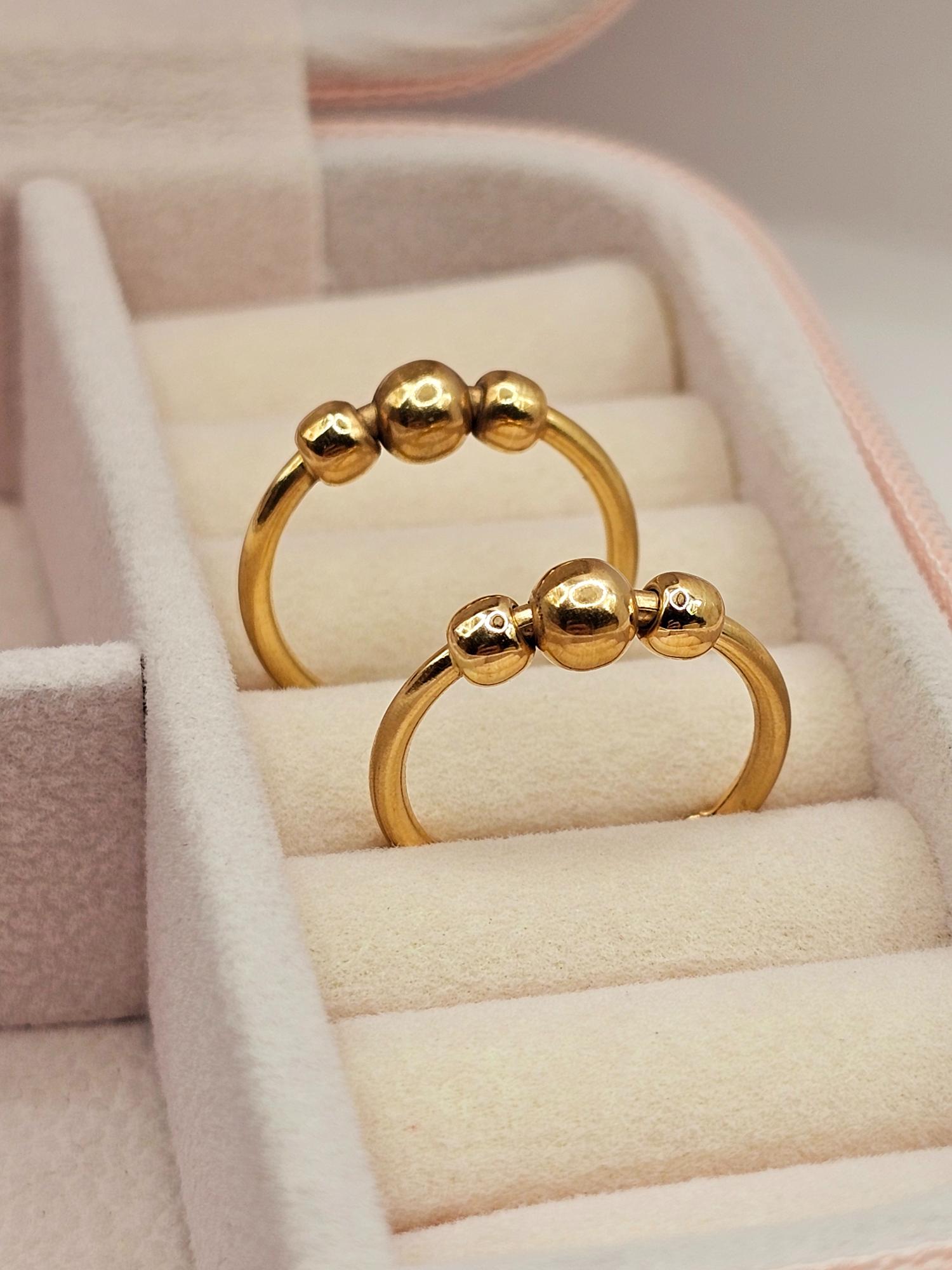 Aros argolla tubo bolitas 2 cm 2.2 grs Oro 18k 4