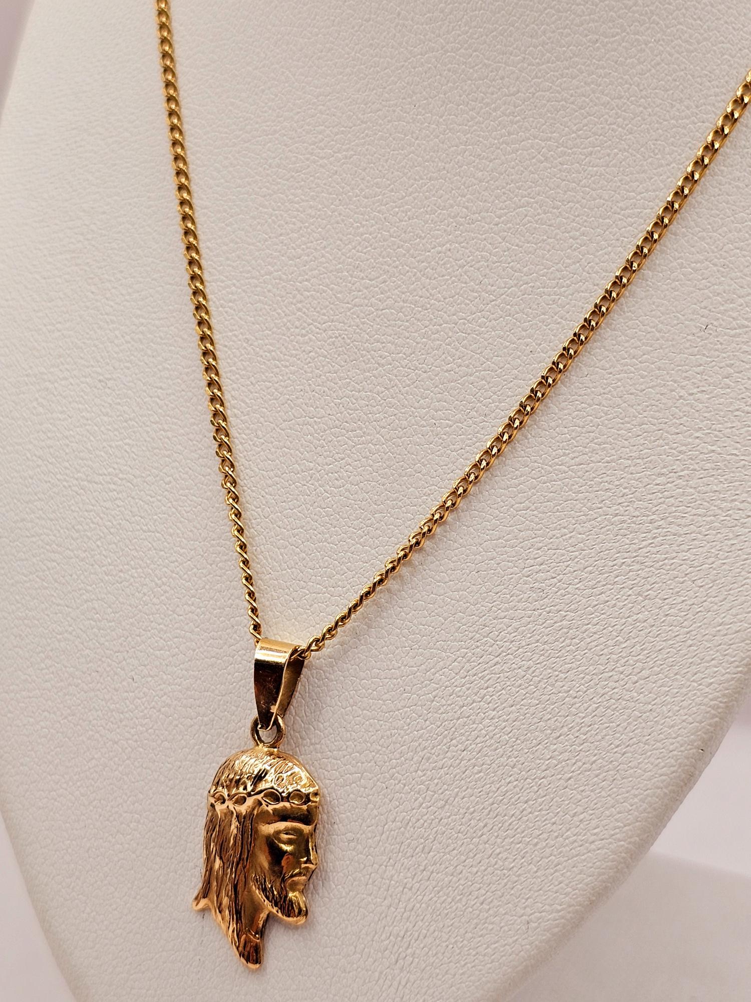 Conjunto cadena grumete 50 cm cristo 2.5 cm 6 grs Oro 18k 3