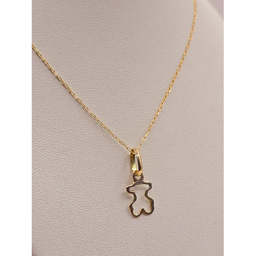 Cadena limada 50 cm y osito 1.8 cm 1.5 grs Oro 18k