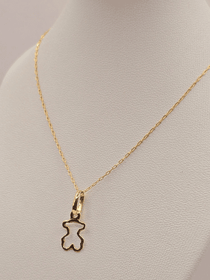 Cadena limada 50 cm y osito 1.8 cm 1.5 grs Oro 18k