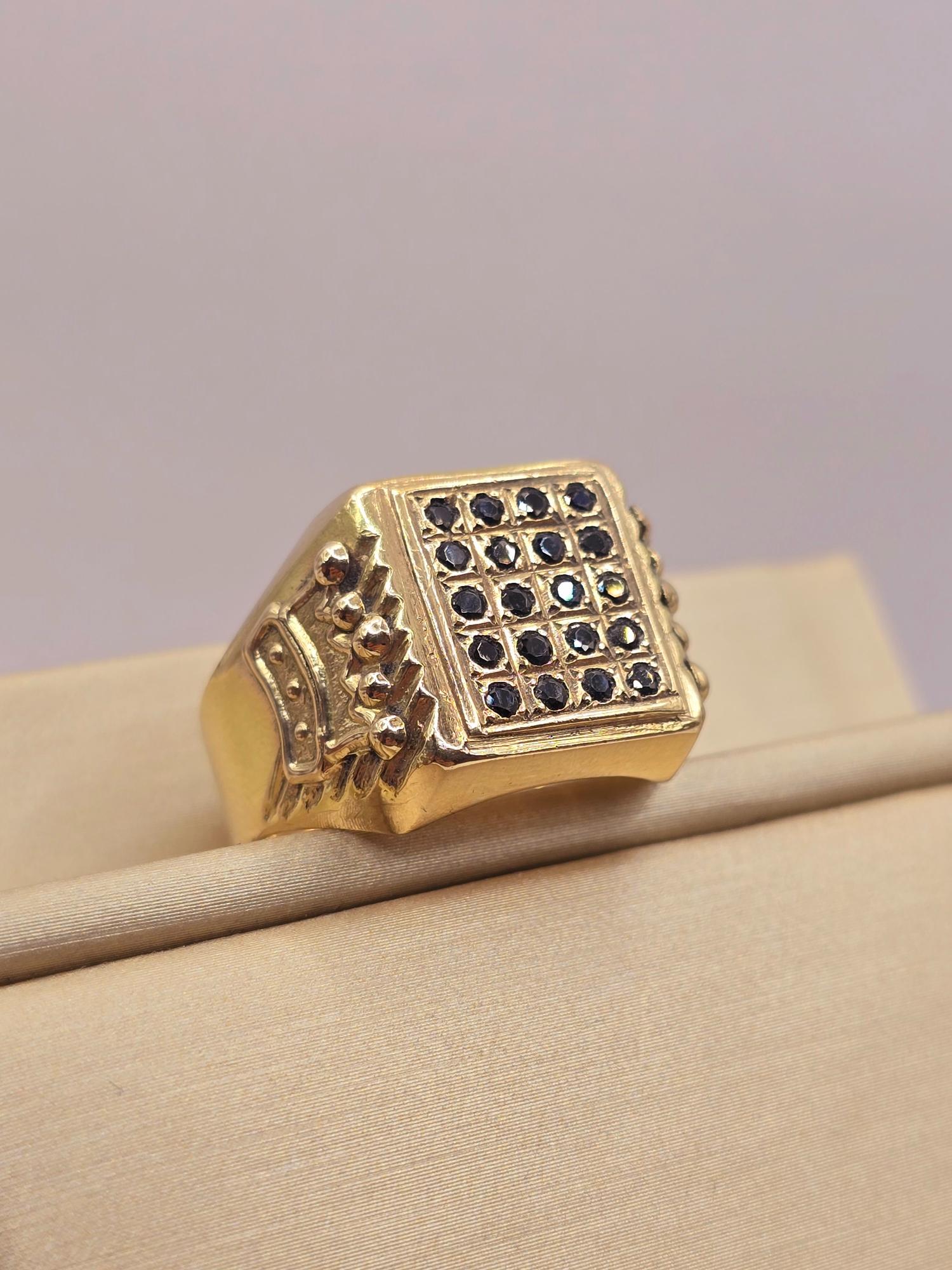 Anillo sello corona onix 11 grs Oro 18k 4