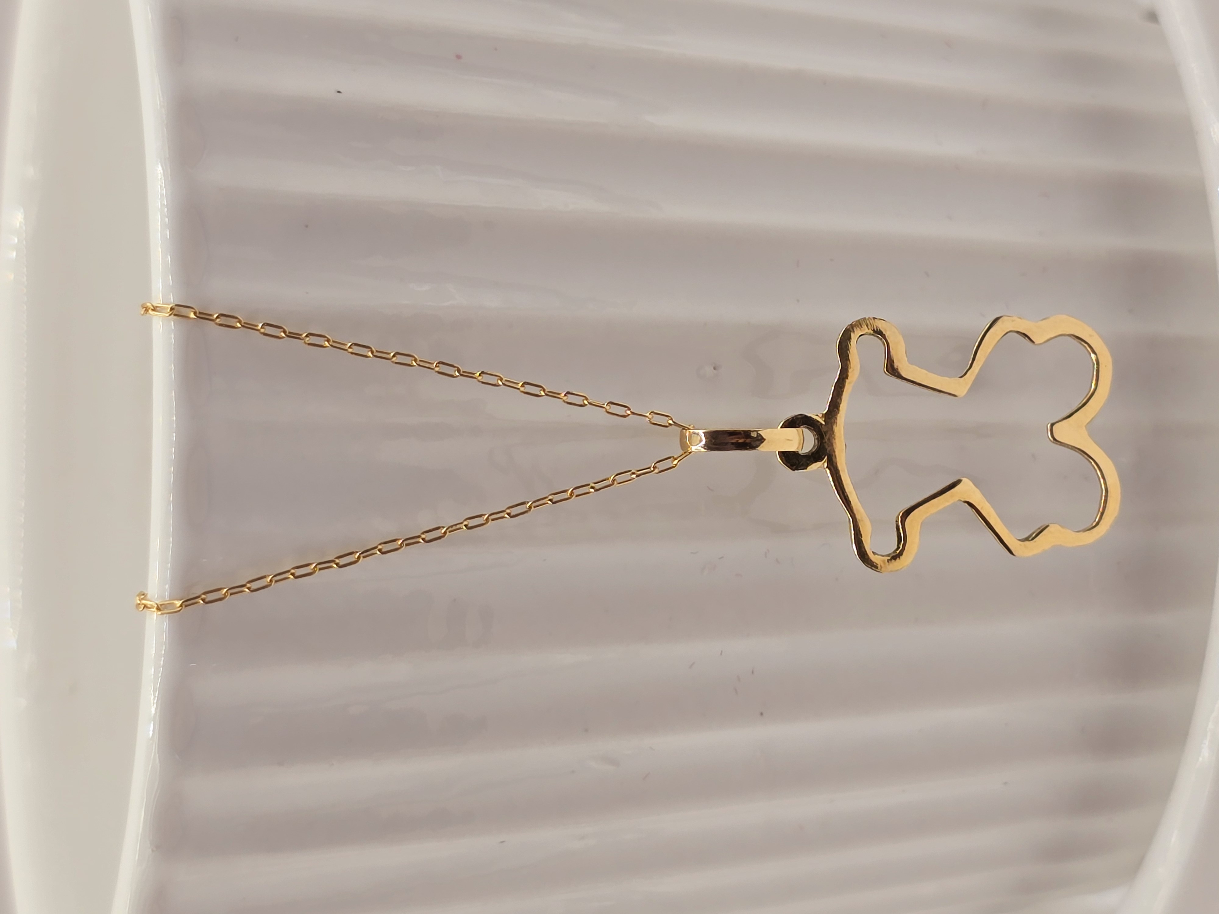 Cadena limada 50 cm y osito 2.8 cm 2 grs Oro 18k 5