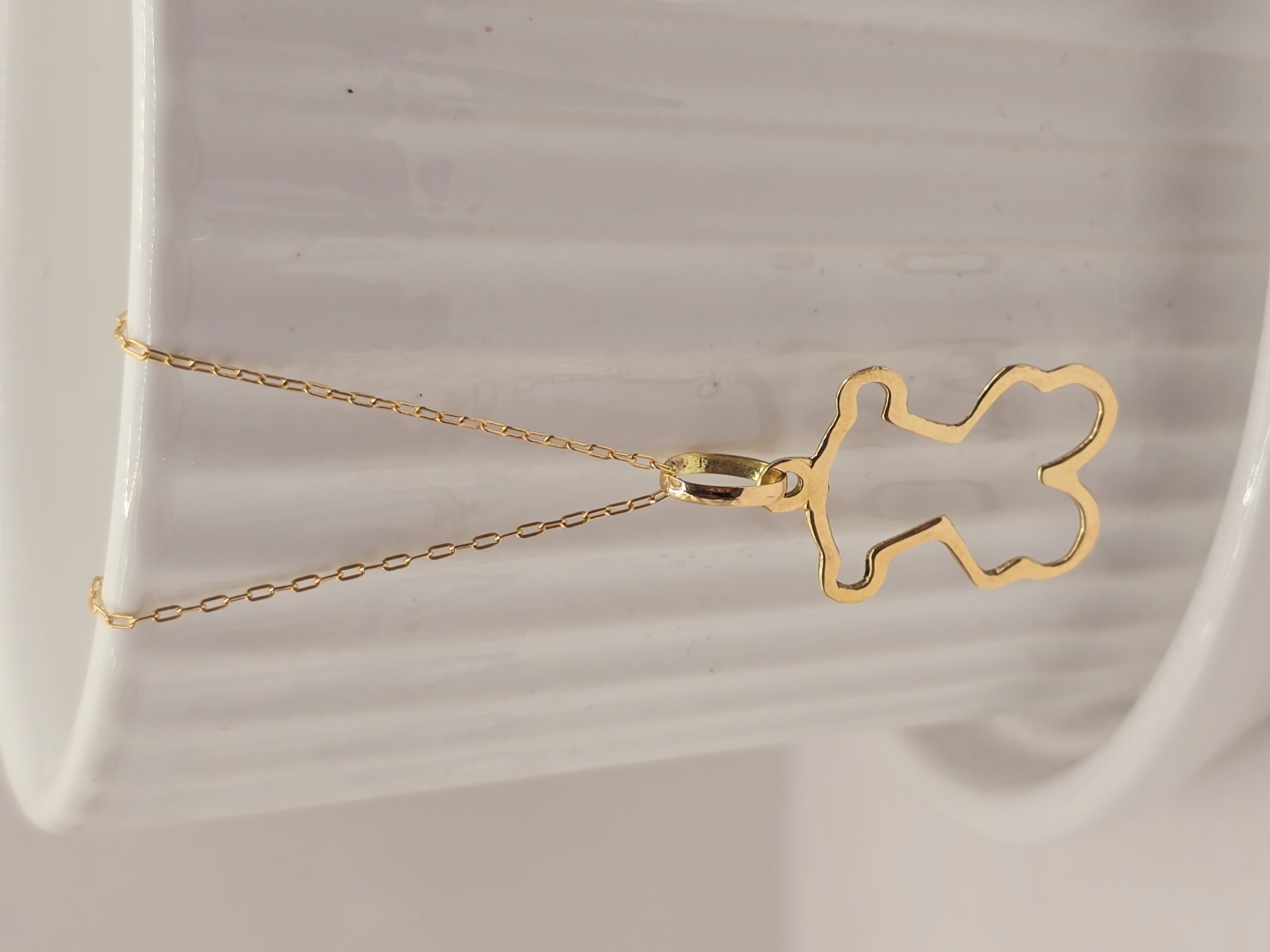 Cadena limada 50 cm y osito 2.8 cm 2 grs Oro 18k 6