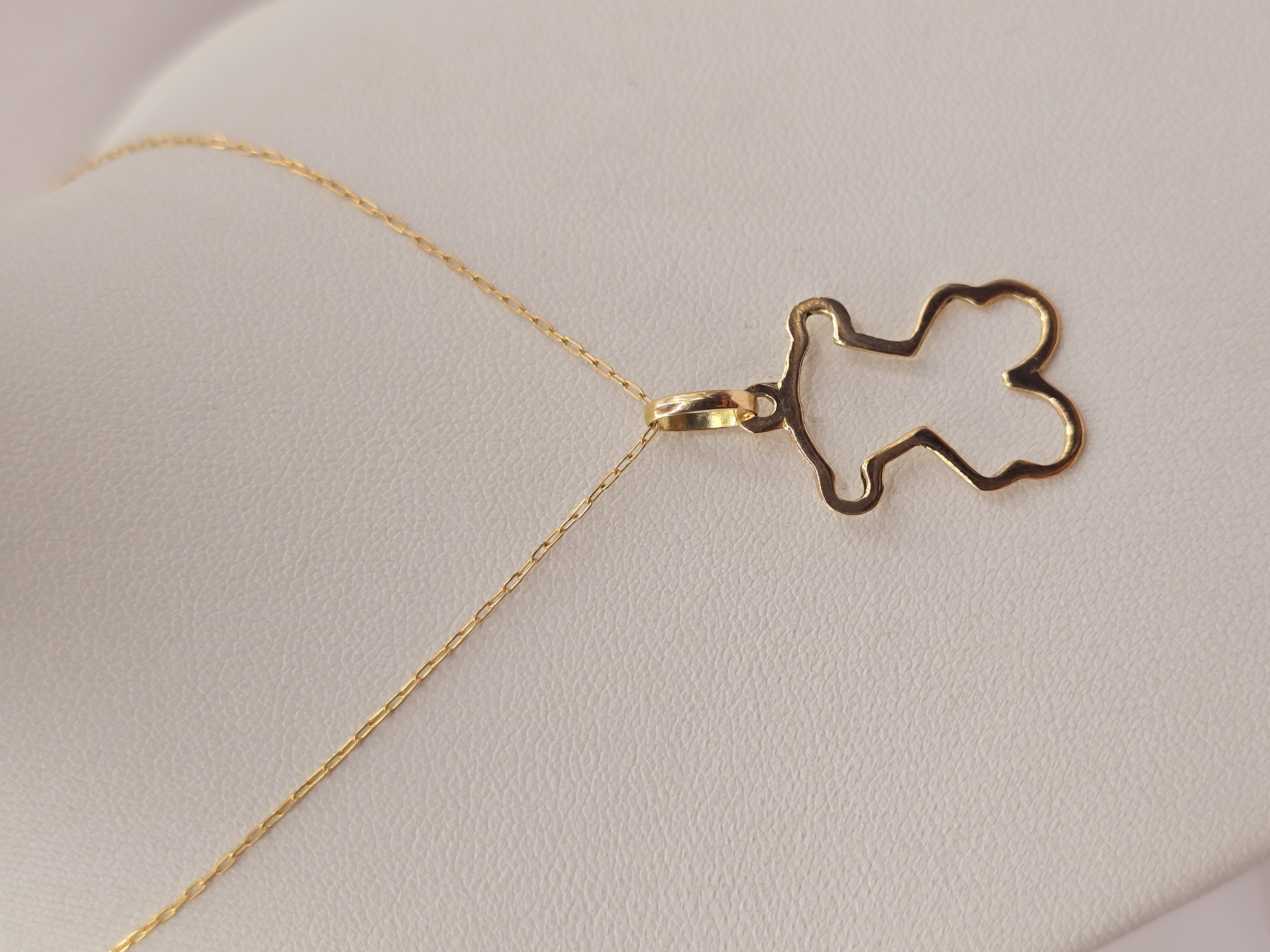 Cadena limada 50 cm y osito 2.8 cm 2 grs Oro 18k 2