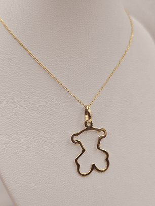 Cadena limada 50 cm y osito 2.8 cm 2 grs Oro 18k