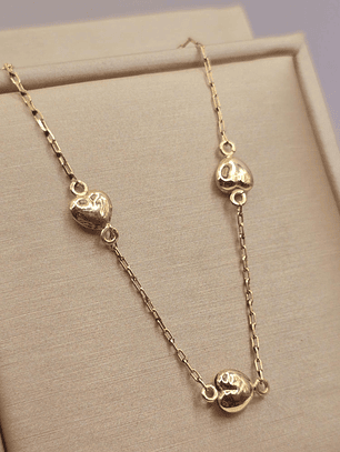 Pulsera corazones 18 cm 2.4 grs Oro 18k
