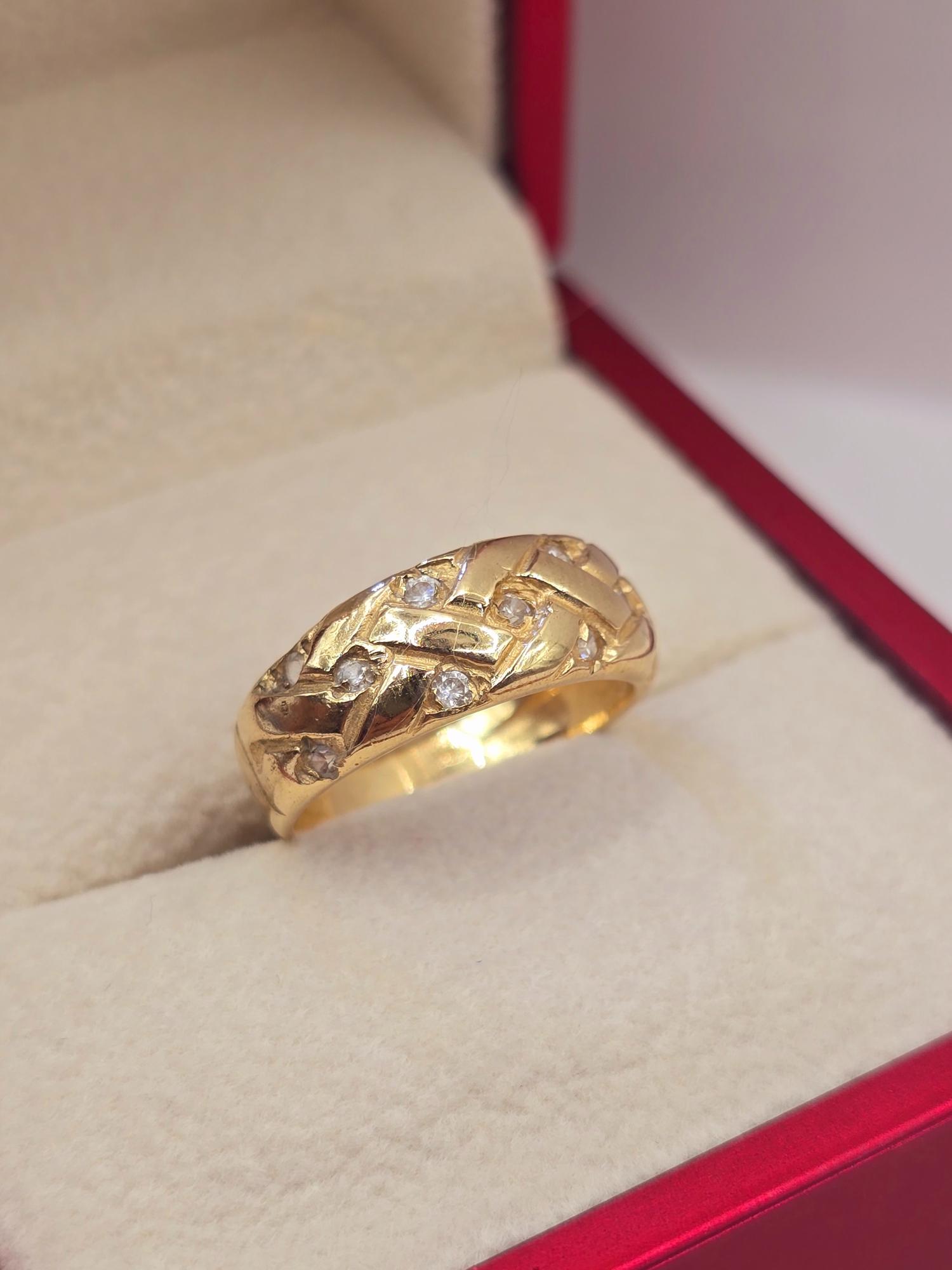 Anillo trenza circones 4.7 grs Oro 18k 2