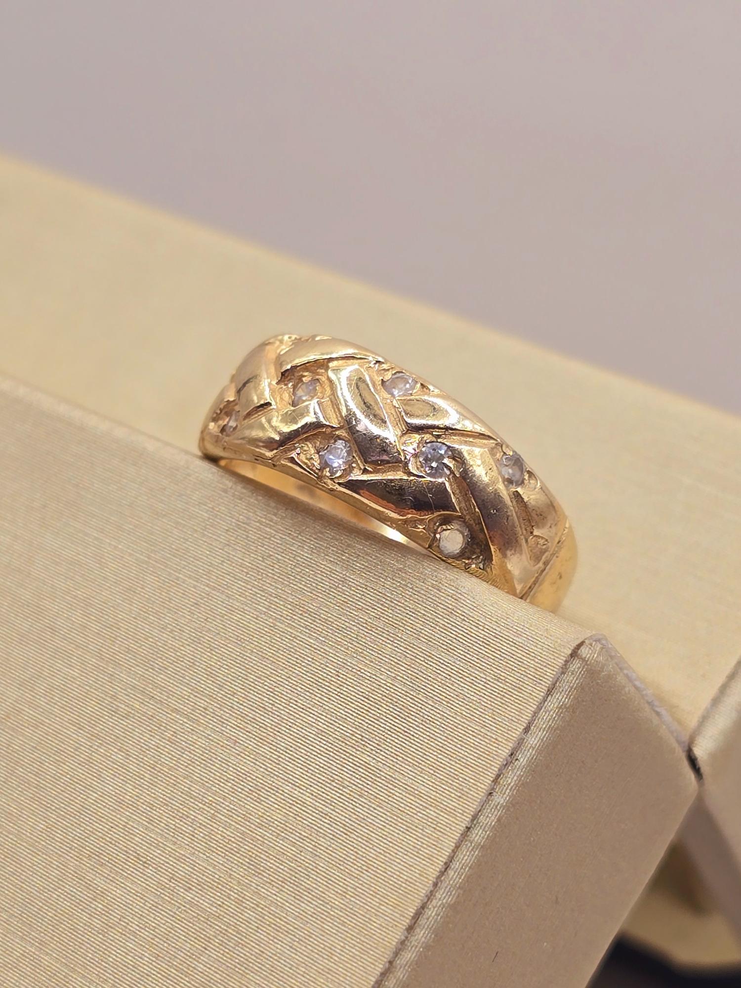 Anillo trenza circones 4.7 grs Oro 18k 3