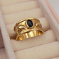 Anillo delfines y onix 9 mm 4 grs Oro 18k - Miniatura 1