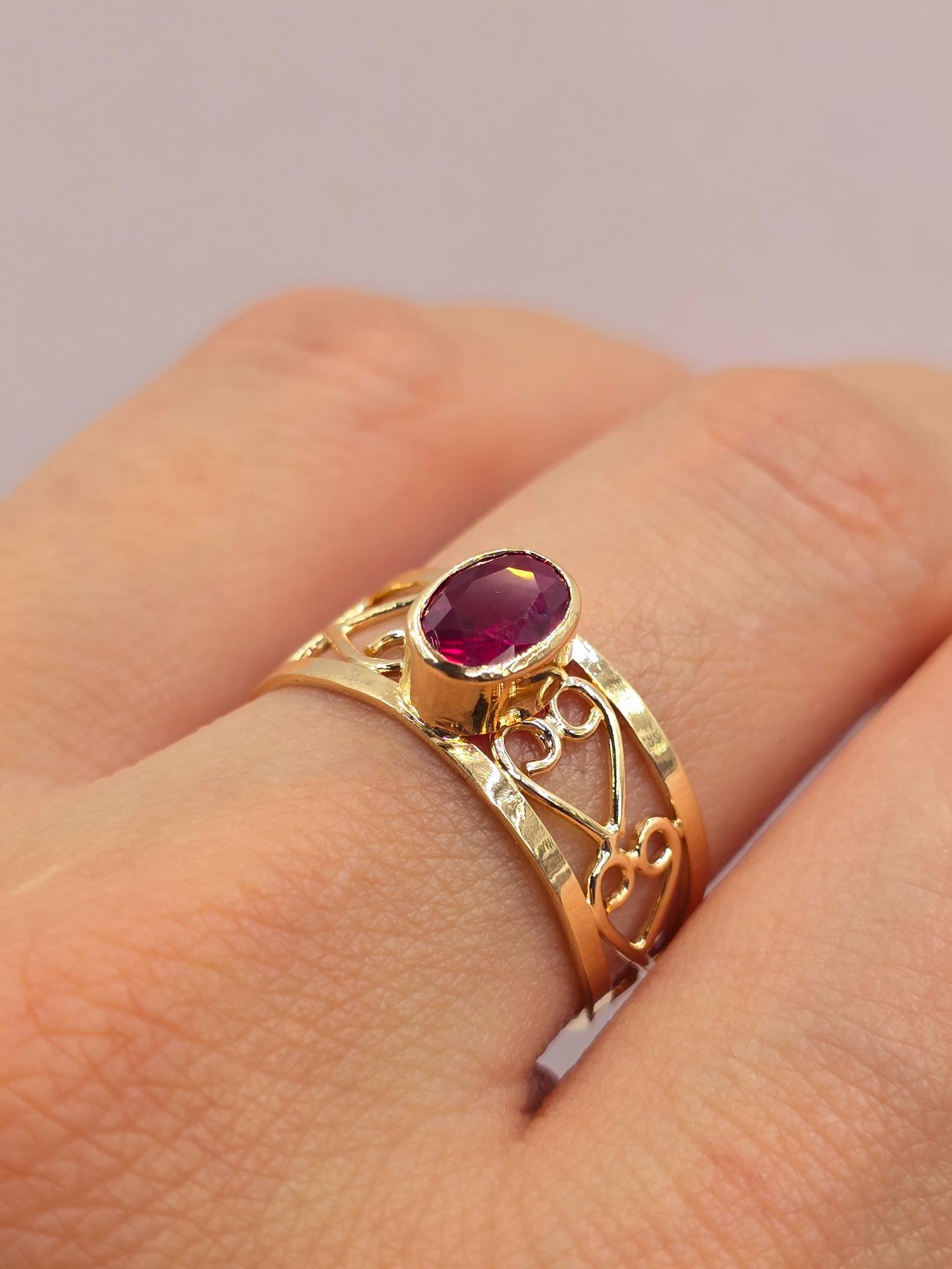 Anillo olimpo rubí 3 grs Oro 18k 4