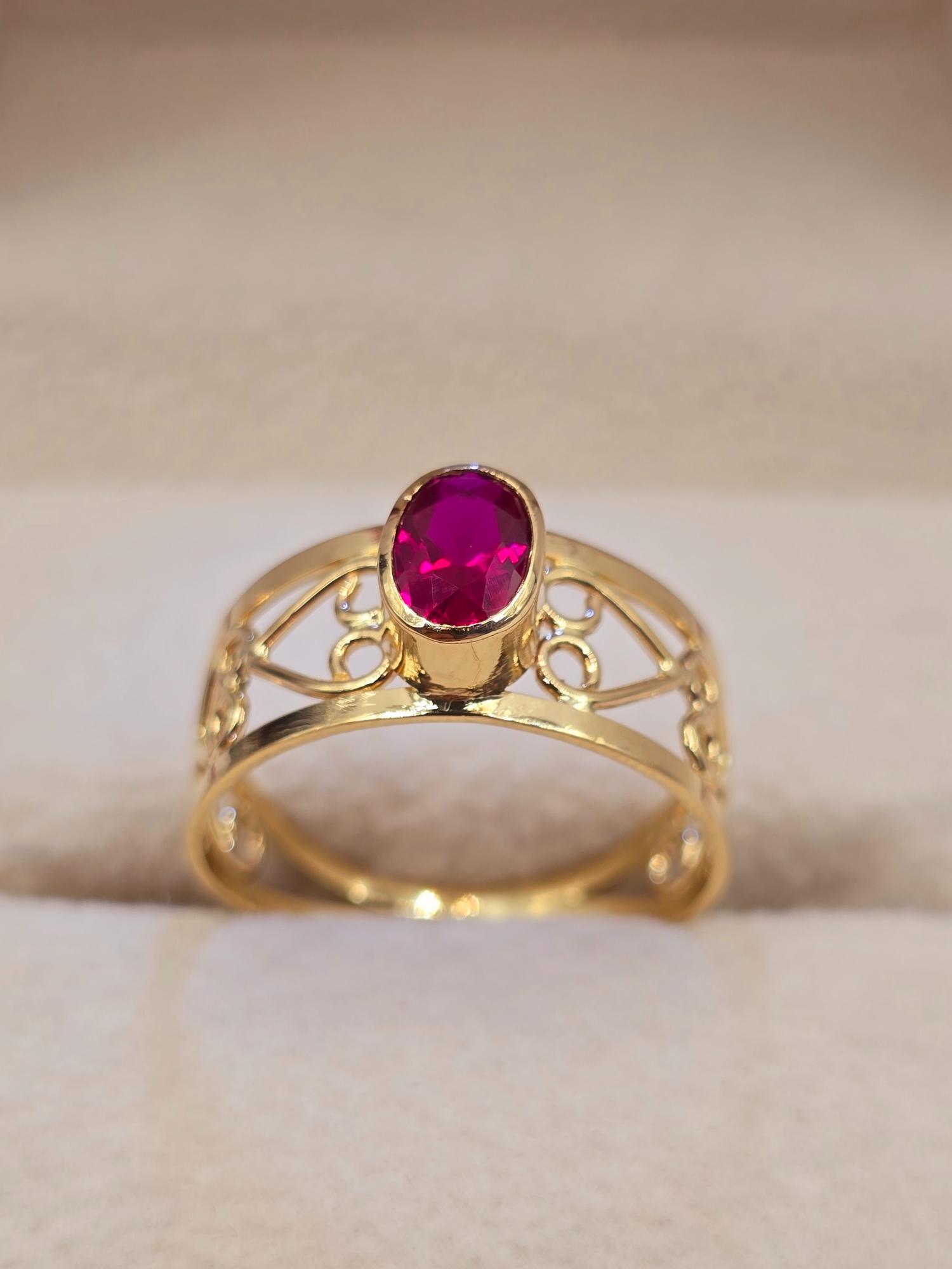 Anillo olimpo rubí 3 grs Oro 18k 7