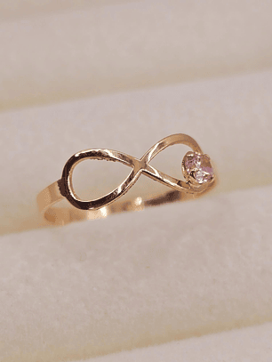 Anillo infinito rosa de Francia 1.1 grs Oro 18k