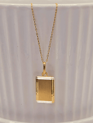 Cadena limada 50 cm con placa bisel 2.5 cm 2.3 grs Oro 18k