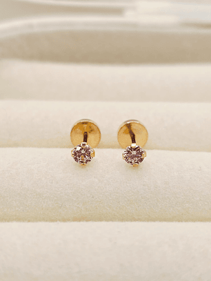 Aros abridores chispita rosa de Francia 3 mm Oro 18k