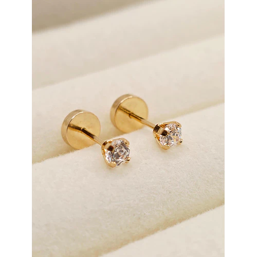 Aros abridores chispita circón 3 mm Oro 18k