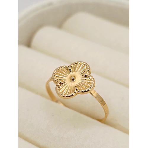 Anillo flor satín 1.5 grs Oro 18k
