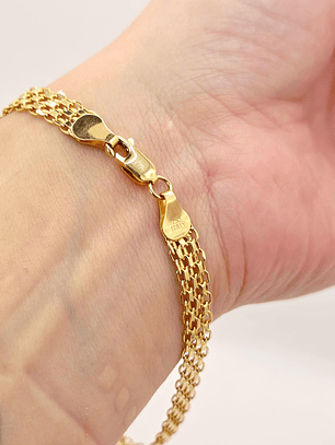 Pulsera tejido chino 20 cm 6 mm 5.2 grs Oro 750 italiano 18k